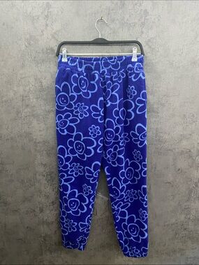 Forever 21 Blue Floral Fleece Jogger Pants